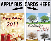 Magnetic Calendar Showing Where the Business Cards Are Applied