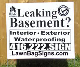 Leaking Basement Yard Signs