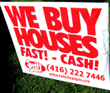 Real estate red lawn sign