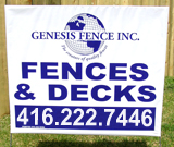 Fences & Decks Lawn Sign