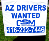 Drivers Wanted Lawn Sign