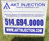 Blue Concrete and Interlock Lawn Sign