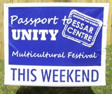 Blue Multicultural Festival Lawn Sign