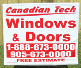 Red windows and Doors Yard Sign