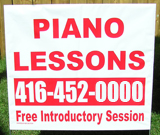 Red Piano Lessons Lawn Sign