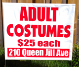 Adult Costumes Yard Sign
